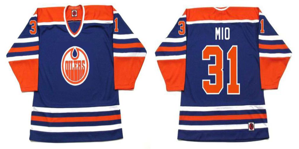 2019 Men Edmonton Oilers #31 Mio Blue CCM NHL jerseys